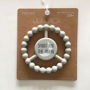 NEW Teether BPA free Silicone “Shoot for the Moon” Theme Gray by Lila and Jack